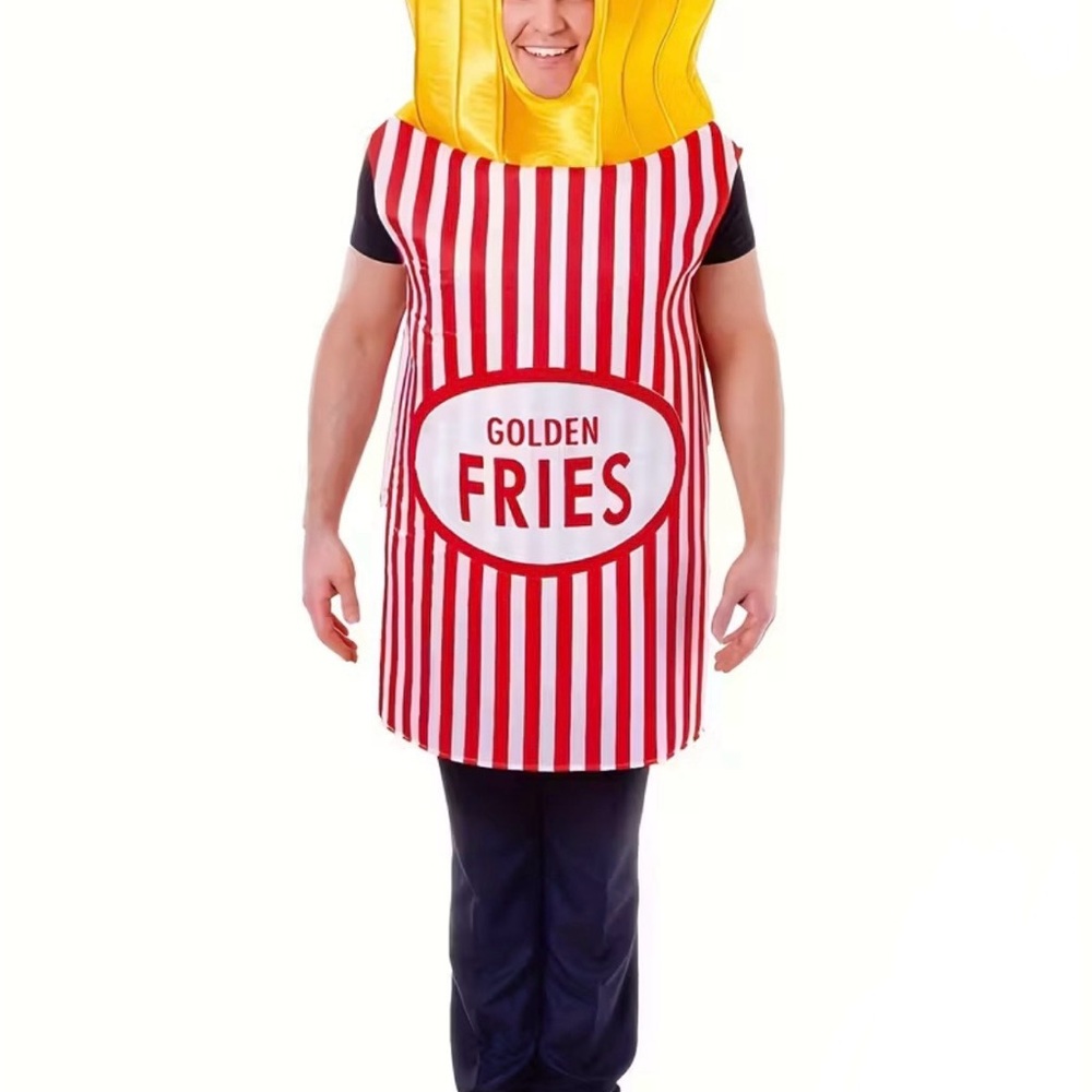 Adult Golden French Fries Costume Halloween Food Truck Party New In Package